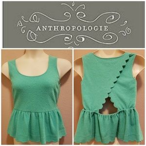 Anthropologie Sleeveless Scalloped-Edge Top
